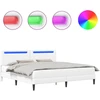Lova Lovos rėmas su LED juostelėmis Balta 180 x 200 cm Dirbtinė oda