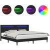 Lova Lovos rėmas su LED juostelėmis Juoda 180 x 200 cm Dirbtinė oda