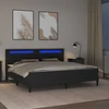 Lova Lovos rėmas su LED juostelėmis Juoda 180 x 200 cm Dirbtinė oda