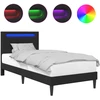 Lova Lovos rėmas su LED juostelėmis Juoda 80 x 200 cm Dirbtinė oda