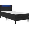 Lova Lovos rėmas su LED juostelėmis Juoda 90 x 190 cm Dirbtinė oda