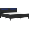 Lova Lovos rėmas su LED juostelėmis Juoda 200 x 200 cm Dirbtinė oda