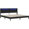 Lova Lovos rėmas su LED juostelėmis Juoda 200 x 200 cm Dirbtinė oda