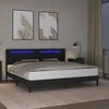 Lova Lovos rėmas su LED juostelėmis Juoda 180 x 200 cm Dirbtinė oda