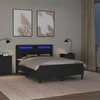 Lova Lovos rėmas su LED juostelėmis Juoda 160 x 200 cm Dirbtinė oda