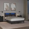 Lova Lovos rėmas su LED juostelėmis Pilka 120 x 190 cm Dirbtinė oda