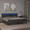 Lova Lovos rėmas su LED juostelėmis Pilka 200 x 200 cm Dirbtinė oda