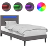 Lova Lovos rėmas su LED juostelėmis Pilka 90 x 190 cm Dirbtinė oda