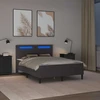 Lova Lovos rėmas su LED juostelėmis Pilka 160 x 200 cm Dirbtinė oda