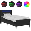 Lova Lovos rėmas su LED juostelėmis Juoda 80 x 200 cm Dirbtinė oda