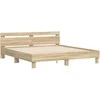 Lova Lovos rėmas su LED Sonoma 193 x 203 cm Apdirbta mediena