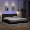 Lova Lovos rėmas su LED šviesa, be čiužinio, tamsiai rudas, 200x200 cm, audinys