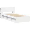 Lova Lovos rėmas su saugojimu Balta 100 x 200 cm Apdirbta mediena