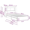 Lova Lovos rėmas su saugojimu Balta 75 x 190 cm Apdirbta mediena
