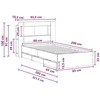 Lova Lovos rėmas su saugojimu Balta 80 x 200 cm Apdirbta mediena