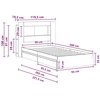 Lova Lovos rėmas su saugojimu Balta 90 x 200 cm Apdirbta mediena