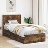 Lova Lovos rėmas su saugojimu ir nugara Dūminio ąžuolo 100 x 200 cm