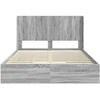 Lova Lovos rėmas su saugojimu ir nugara Pilka Sonoma 140 x 200 cm
