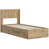 Lova Lovos rėmas su saugojimu ir nugara Artisan Oak 90 x 200 cm