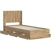 Lova Lovos rėmas su saugojimu ir nugara Artisan Oak 90 x 200 cm