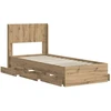 Lova Lovos rėmas su saugojimu ir nugara Artisan Oak 90 x 200 cm