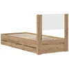Lova Lovos rėmas su saugojimu ir nugara Artisan Oak 90 x 200 cm