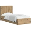Lova Lovos rėmas su saugojimu ir nugara Artisan Oak 90 x 200 cm