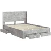 Lova Lovos rėmas su saugojimu ir nugara Betono pilka