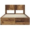 Lova Lovos rėmas su saugojimu ir nugara Sendintos medienos