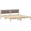 Lovos rėmas Taupe 200 x 200 cm Kietos pušies mediena