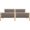 Lovos rėmas Taupe 200 x 200 cm Kietos pušies mediena
