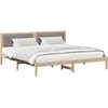 Lovos rėmas Taupe 200 x 200 cm Kietos pušies mediena