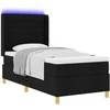 Kiemas lova su LED juostelėmis Juoda 90 x 200 cm audinys