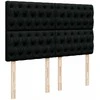 Osmanų lova su čiužiniu ir LED juodas 140x190cm audinys
