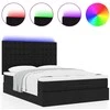 Osmanų lova su čiužiniu ir LED juodas 140x190cm audinys