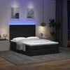 Osmanų lova su čiužiniu ir LED juodas 140x190cm audinys