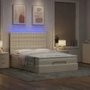 Osmanų lova su čiužiniu ir LED kreminiu 140x190cm audinys
