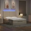 Osmanų lova su čiužiniu ir LED kreminiu 140x190cm audinys