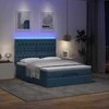 Osmanų lova su čiužiniu ir LED Mėlynas 140x190cm audinys