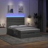 Osmanų lova su čiužiniu ir LED tamsiai pilka 140x190cm audinys