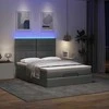 Osmanų lova su čiužiniu ir LED tamsiai pilka 140x190cm audinys