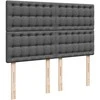 Osmanų lova su čiužiniu ir LED tamsiai pilka 140x190cm audinys