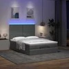 Osmanų lova su čiužiniu ir LED tamsiai pilka 140x190cm audinys