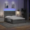 Osmanų lova su čiužiniu ir LED tamsiai pilka 140x190cm audinys