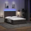 Osmanų lova su čiužiniu ir LED, rudas, 140x190cm, audinys