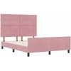 Kiemas lova su galvūgalio Rožinė 140 x 190 cm Aksomas