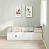 Lova Lovos rėmas su stalčių Balta 70 x 190 cm Apdirbta mediena