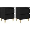 Lova spintelės su stalčių 2 pcs Juodas ąžuolas 40 x 35 x 50 cm