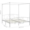 Lova su baldakimu, baltos spalvos, 200x200cm, metalas