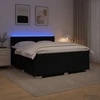 Lova su čiužiniu ir LED apšvietimu Juoda 160 x 200 cm Audinys
